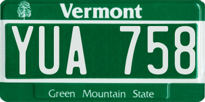 VT license plate YUA758