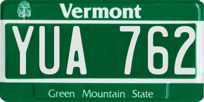 VT license plate YUA762