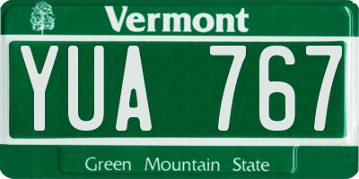 VT license plate YUA767