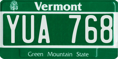 VT license plate YUA768