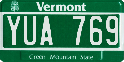 VT license plate YUA769