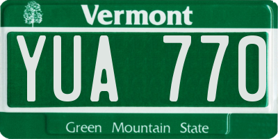 VT license plate YUA770
