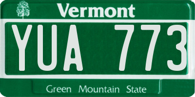 VT license plate YUA773