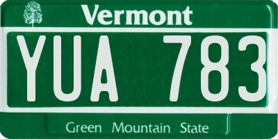 VT license plate YUA783