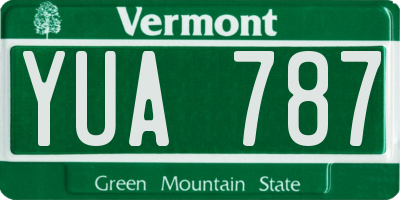 VT license plate YUA787