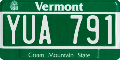VT license plate YUA791