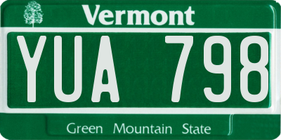 VT license plate YUA798