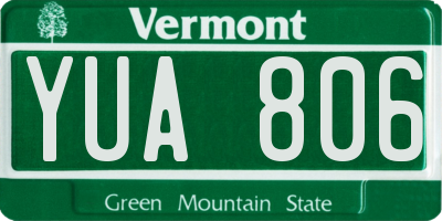 VT license plate YUA806