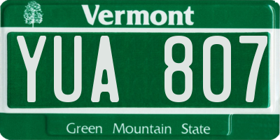 VT license plate YUA807