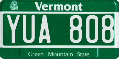 VT license plate YUA808