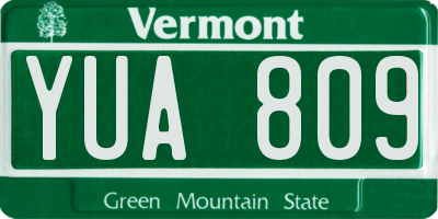 VT license plate YUA809