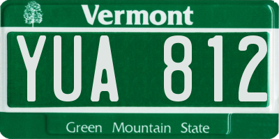 VT license plate YUA812