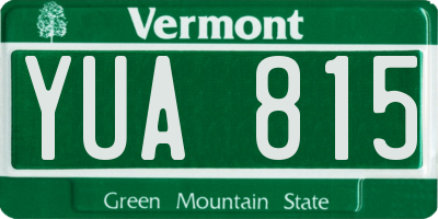 VT license plate YUA815