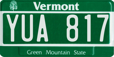 VT license plate YUA817
