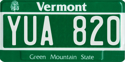 VT license plate YUA820