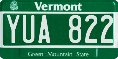 VT license plate YUA822