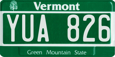 VT license plate YUA826