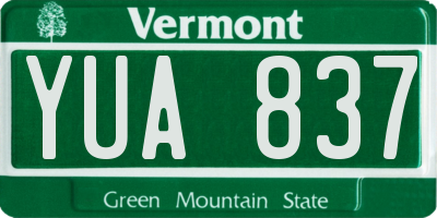 VT license plate YUA837