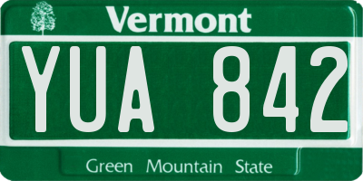 VT license plate YUA842