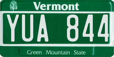 VT license plate YUA844