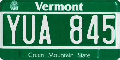 VT license plate YUA845