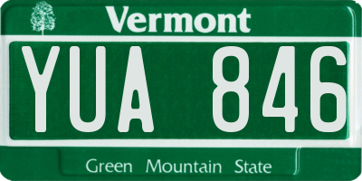 VT license plate YUA846