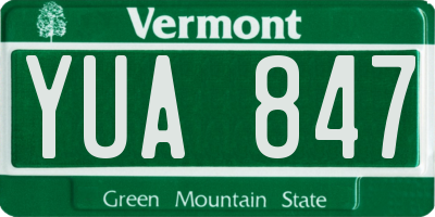 VT license plate YUA847