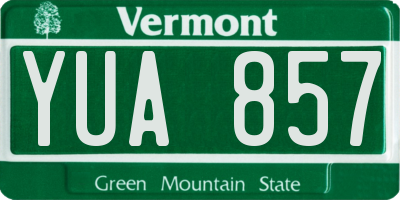 VT license plate YUA857