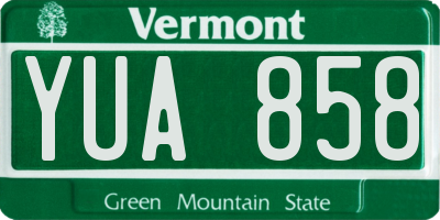 VT license plate YUA858