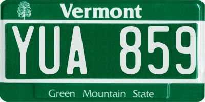 VT license plate YUA859