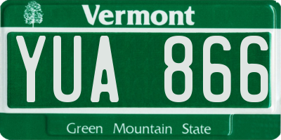 VT license plate YUA866
