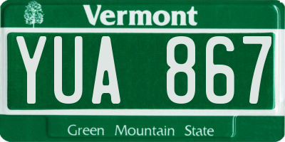 VT license plate YUA867