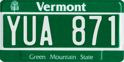 VT license plate YUA871