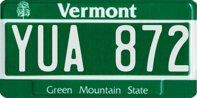 VT license plate YUA872