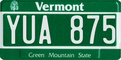 VT license plate YUA875