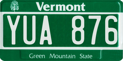 VT license plate YUA876