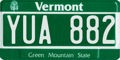 VT license plate YUA882