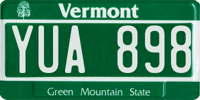 VT license plate YUA898