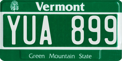 VT license plate YUA899