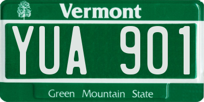 VT license plate YUA901