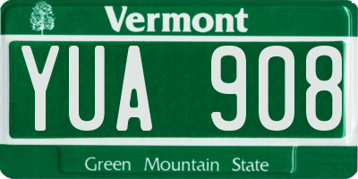 VT license plate YUA908