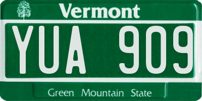 VT license plate YUA909