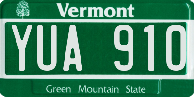 VT license plate YUA910