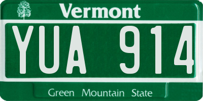 VT license plate YUA914