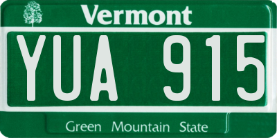 VT license plate YUA915