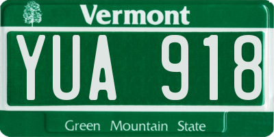 VT license plate YUA918
