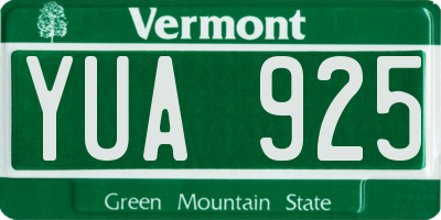 VT license plate YUA925