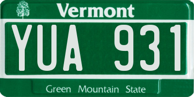 VT license plate YUA931