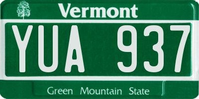 VT license plate YUA937