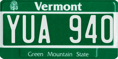 VT license plate YUA940